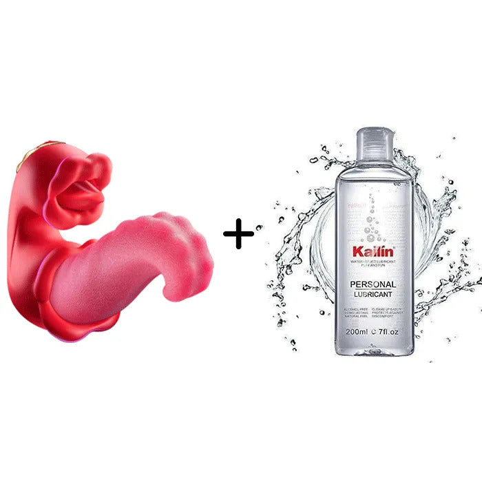 Sexoralab™ 4 in 1 タン突き出しバイブレーター ディルドー ローズアダルトグッズ 10種類のクリトリス舐め&振動吸引 クリット刺激器具