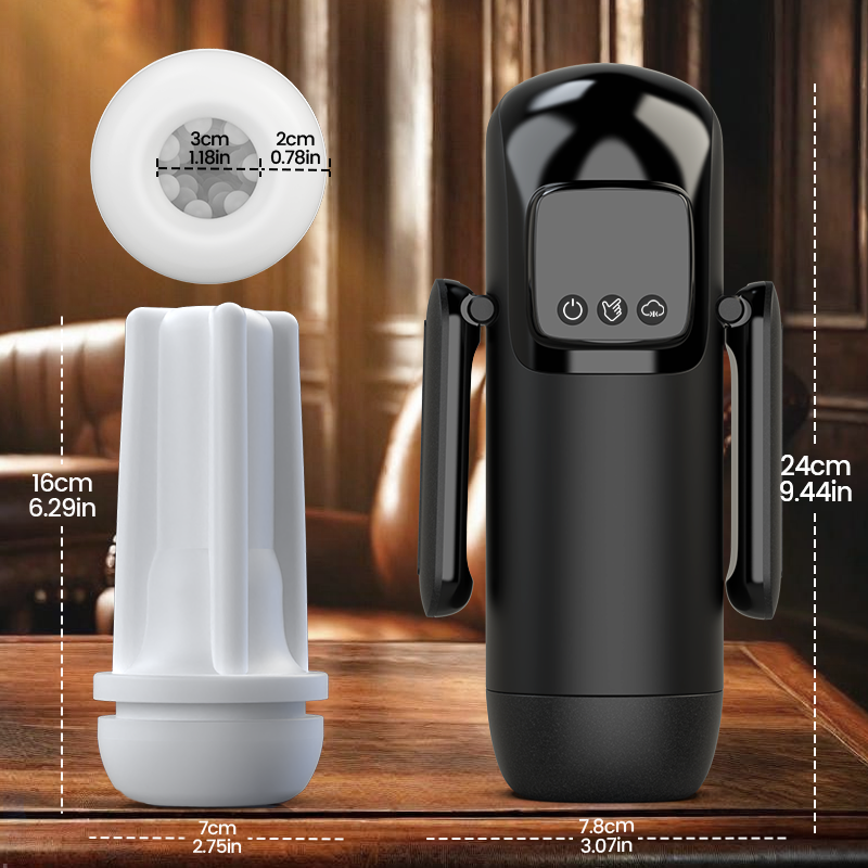 Phantom - 7 Suctions 7 Vibrations Dual Handles Large Granule Channel Texture Male Stroker
