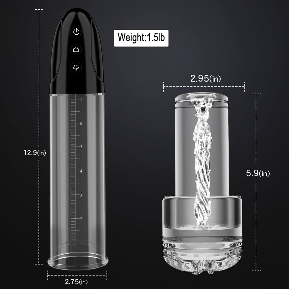2-in-1 女性器吸引電動ペニス増大ポンプ