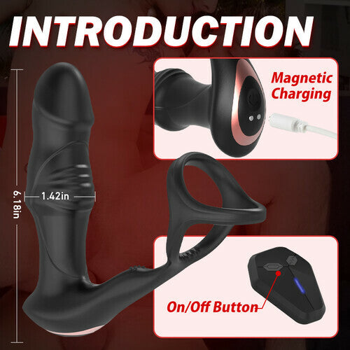 Buyging™ 9 ウィグリング スウェイイング バイブレーティング プロステート マッサージャー ビッググランス付き