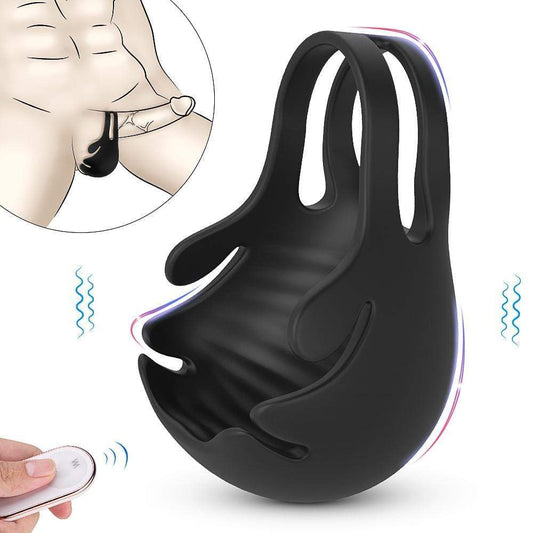 Anneau pénien vibrant 9 vitesses avec stimulateur périnéal, pour stimuler le pénis, le scrotum et les testicules