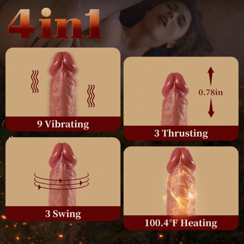 Buyging™ 9 Dildo vibrant, propulsant, léchant et chauffant avec langue oscillante