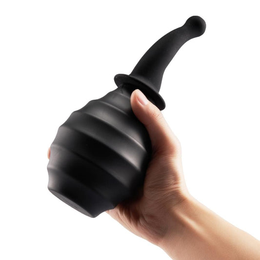 Douche Anale Côtelée en Silicone à Bout Courbé de 380 ml