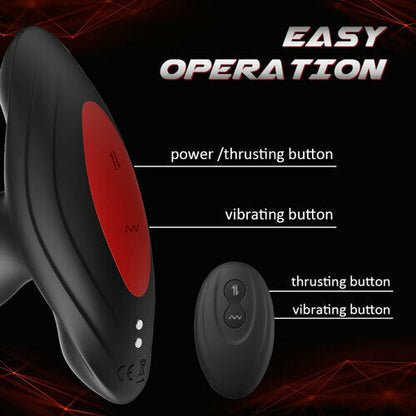 Buyging™ 10 vibromasseur anal télécommandé vibrant et poussant