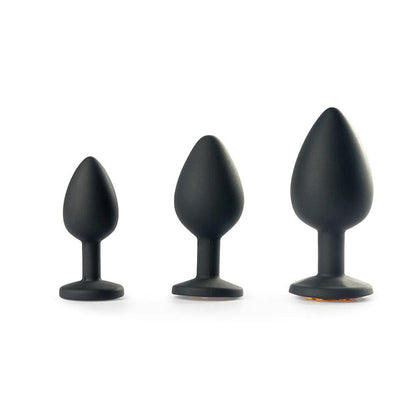 3 bouchons anaux en silicone, bicolores et interchangeables, en forme de diamant