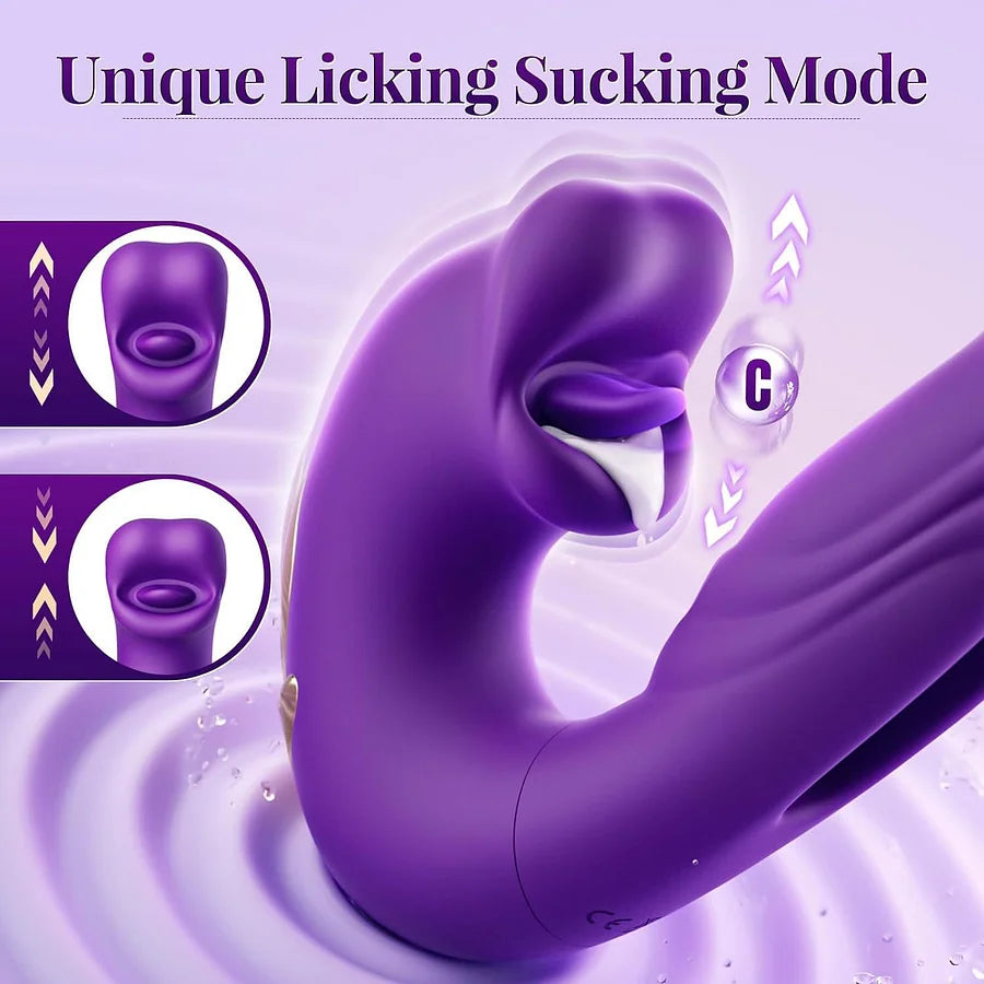 💥Nouveau en vente 2026 💞Vibromasseur point G pour femme, avec 7 modes de vibration claquant et 5 modes de léchage/succion.