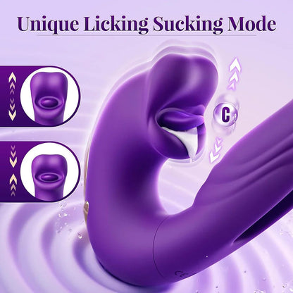 💥Nouveau en vente 2026 💞Vibromasseur point G pour femme, avec 7 modes de vibration claquant et 5 modes de léchage/succion.