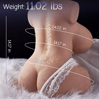 Kira - Automatic Maid Realistic Sex Doll Torso 10.76 lbs – Vibrating & Suction TPE Masturbator with Soft Skin Feel