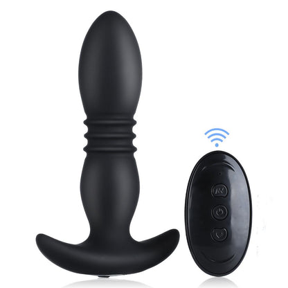 Filling Telescoping Vibrating Butt Plug with Remote Control