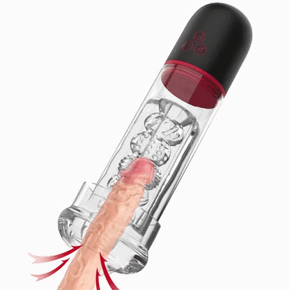 S-HAND 9 Vibrating 9 Sucking Male Masturbator Penis Enlargement Pump