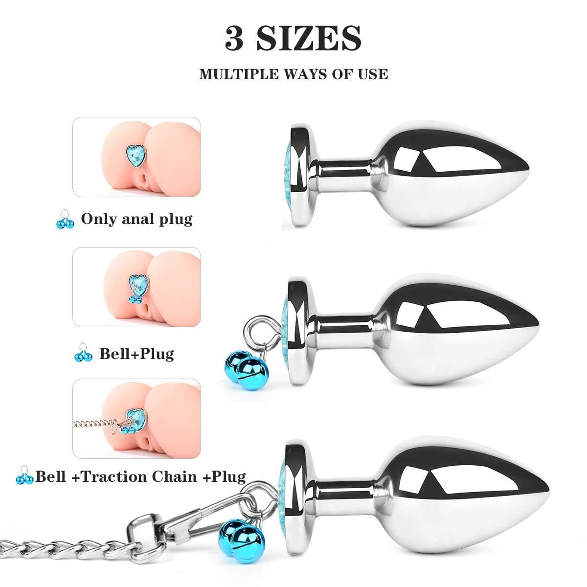 BELL Bijou plug anal avec chaîne