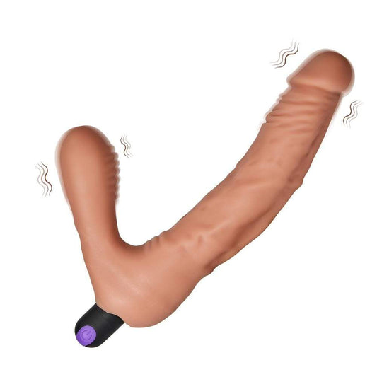 Vibromasseur réaliste à double tête pour lesbiennes de 7,8 pouces et 10 fonctions