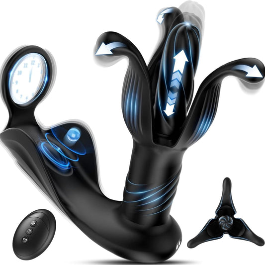 Anneau vibrant pour le pénis, vibromasseur anal, godemichet vibrant, poussant, battant, choquant, à 9 niveaux de tension