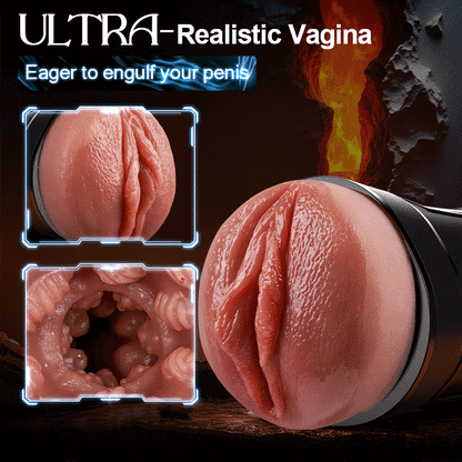 Challenger - 10 Vibrations, 5 Suctions, Ultra-Realistic Vagina, Simulated Masturbator