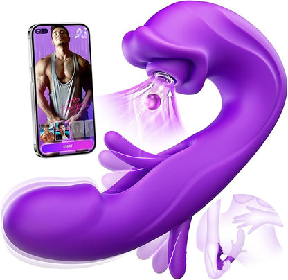 G-spot Vibrator Women Sex Toy with 7 Flapping Vibrating & 5 Licking Sucking Modes