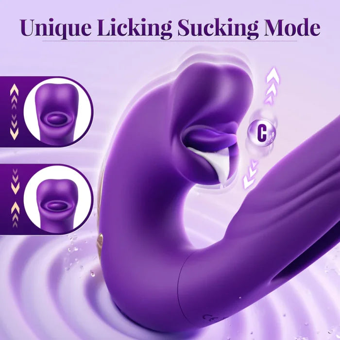 💥Nouveau en vente 2026 💞Vibromasseur point G pour femme, avec 7 modes de vibration claquant et 5 modes de léchage/succion.