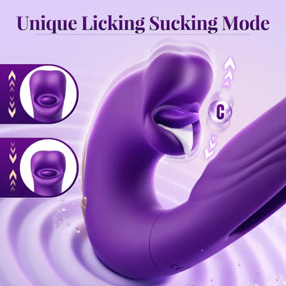 💥Nouveau en vente 2026 💞Vibromasseur point G pour femme, avec 7 modes de vibration claquant et 5 modes de léchage/succion.