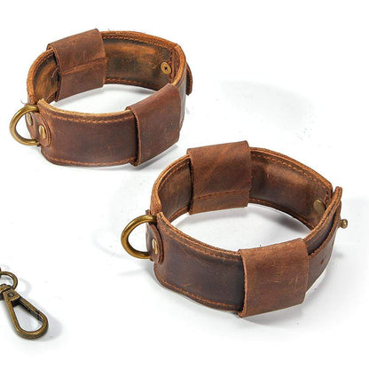 Bracelets de cheville réglables en cuir marron Jouet SM