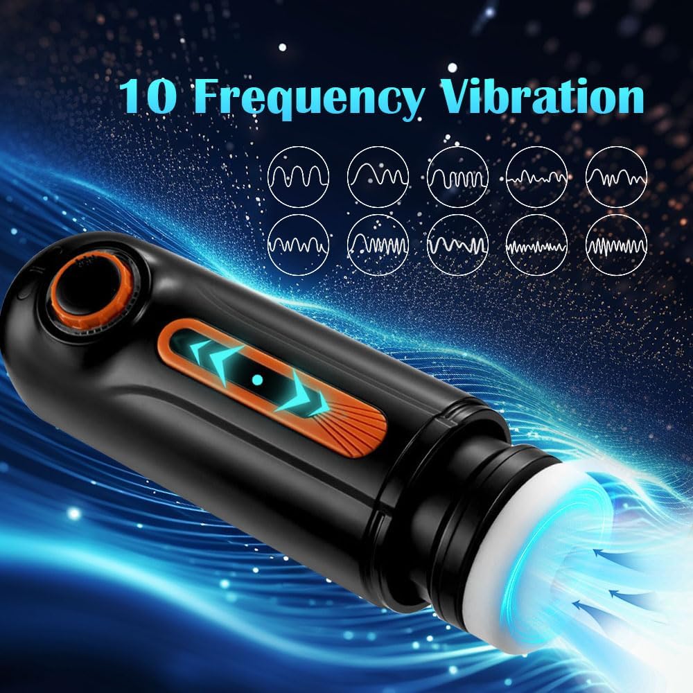 10 Niveaux de Poussée 10 Niveaux de Vibration 3 Niveaux d'Aspiration Chauffant Masturbateur Masculin
