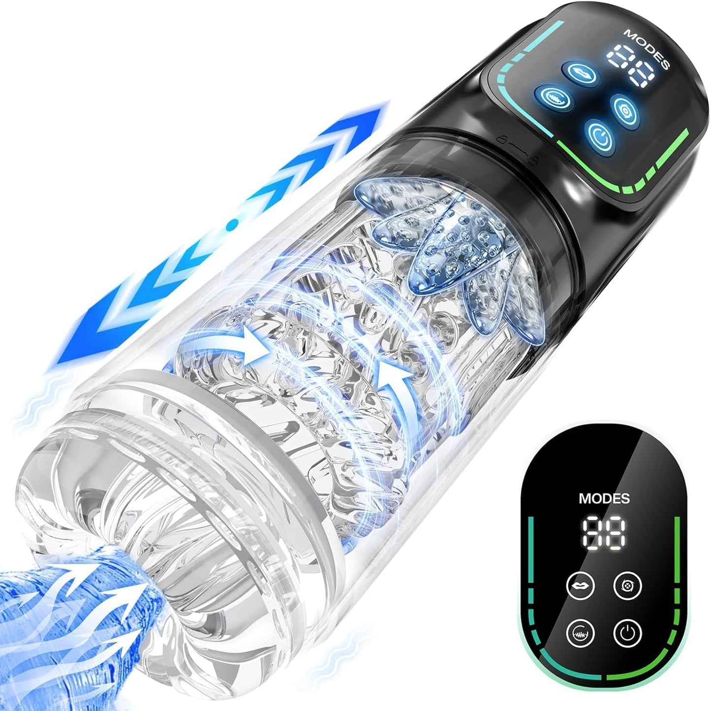 Heaven - 7 Frequency Powerful Suction & Tongue Licking Male Stroker 5-in-1 Thrusting & Rotating Male Sex Toy