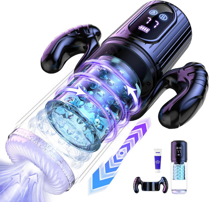 Heaven - 7 Frequency Powerful Suction & Tongue Licking Male Stroker 5-in-1 Thrusting & Rotating Male Sex Toy
