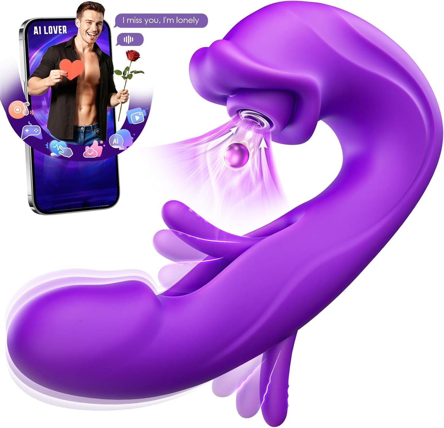 G-spot Vibrator Women Sex Toy with 7 Flapping Vibrating & 5 Licking Sucking Modes