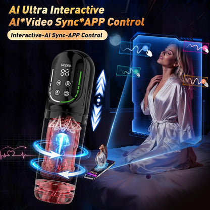 Heaven - 7 Frequency Powerful Suction & Tongue Licking Male Stroker 5-in-1 Thrusting & Rotating Male Sex Toy
