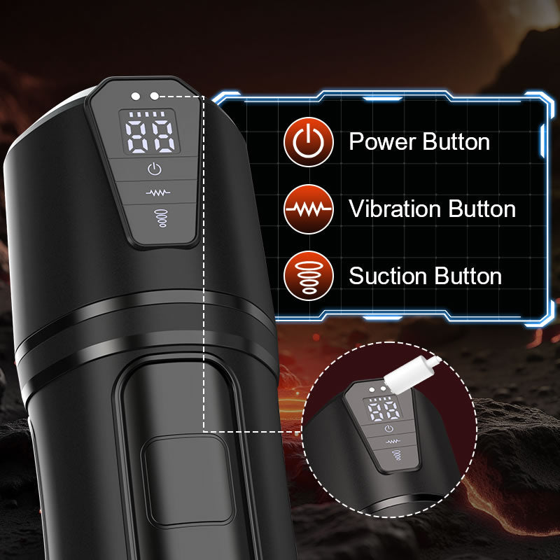 Challenger - 10 Vibrations, 5 Suctions, Ultra-Realistic Vagina, Simulated Masturbator