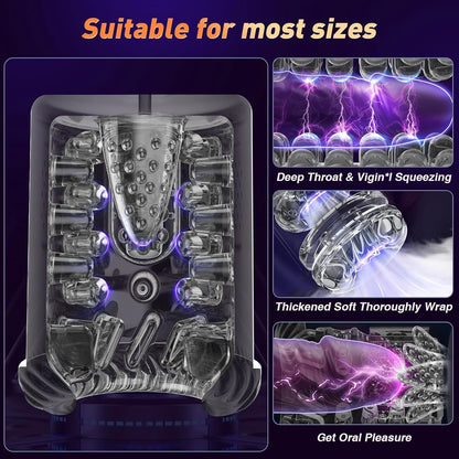 Heaven - 7 Frequency Powerful Suction & Tongue Licking Male Stroker 5-in-1 Thrusting & Rotating Male Sex Toy