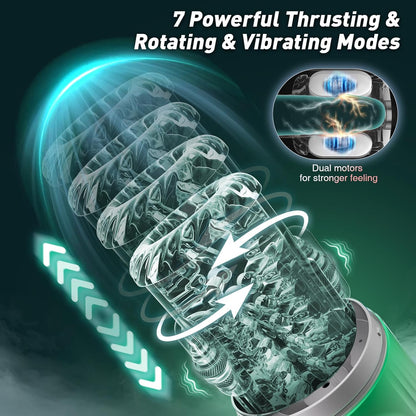 Heaven - 7 Frequency Powerful Suction & Tongue Licking Male Stroker 5-in-1 Thrusting & Rotating Male Sex Toy