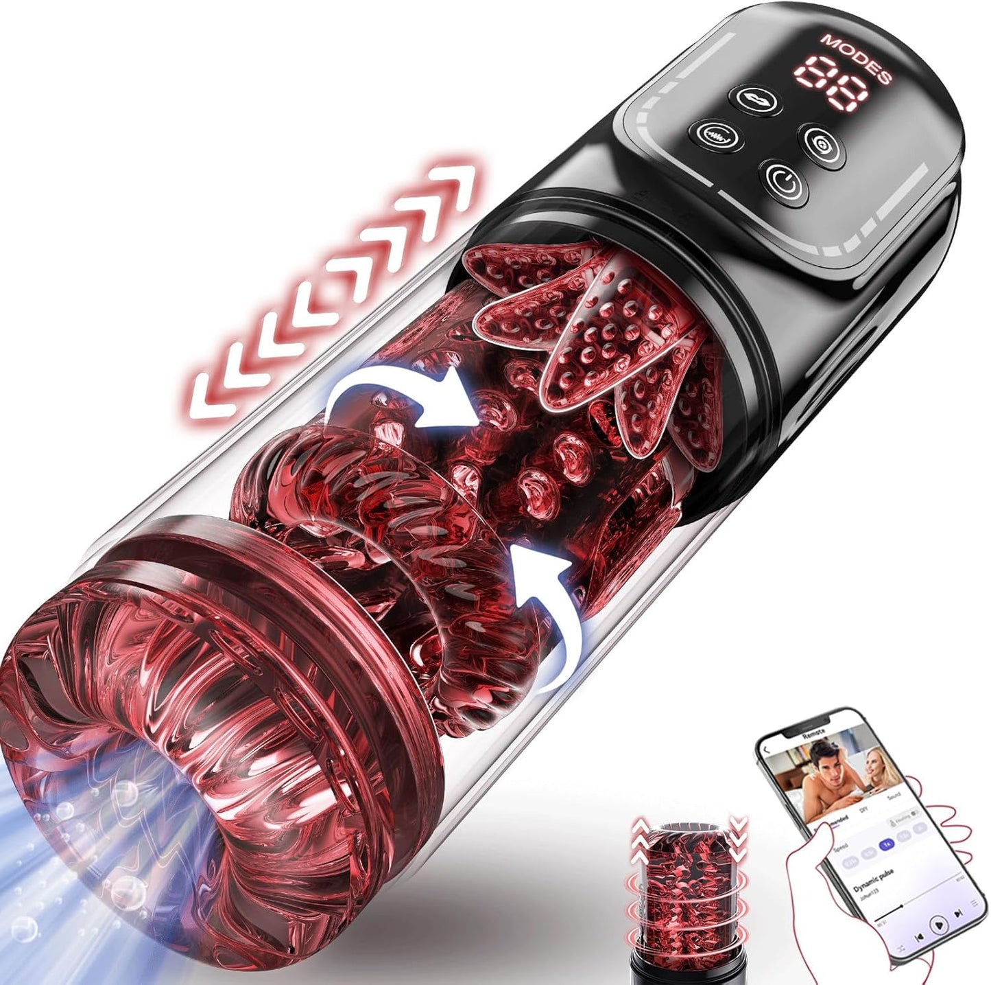 Heaven - 7 Frequency Powerful Suction & Tongue Licking Male Stroker 5-in-1 Thrusting & Rotating Male Sex Toy