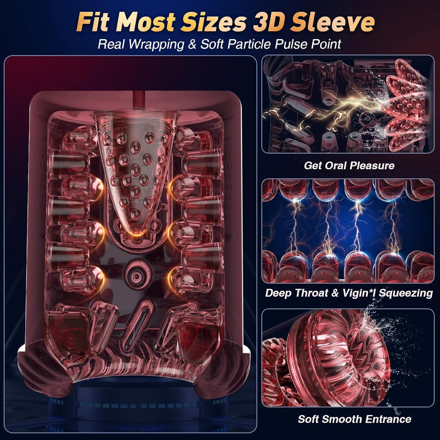 Heaven - 7 Frequency Powerful Suction & Tongue Licking Male Stroker 5-in-1 Thrusting & Rotating Male Sex Toy