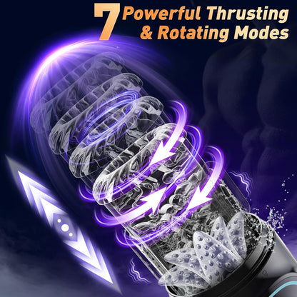 Heaven - 7 Frequency Powerful Suction & Tongue Licking Male Stroker 5-in-1 Thrusting & Rotating Male Sex Toy