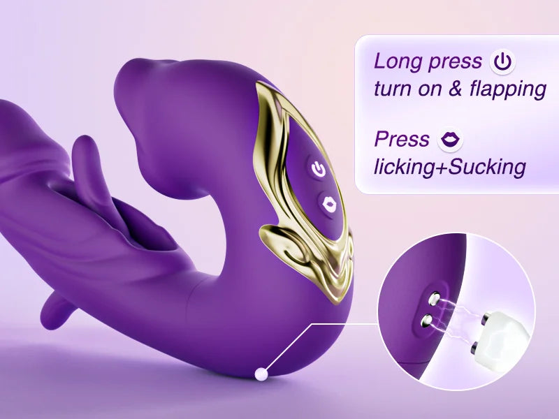 💥Nouveau en vente 2026 💞Vibromasseur point G pour femme, avec 7 modes de vibration claquant et 5 modes de léchage/succion.