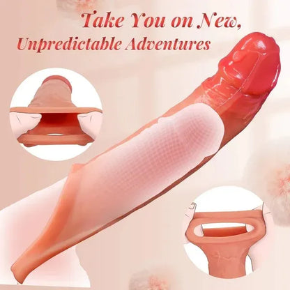 👑Best-Seller👑Marcus - 9 Mode Vibrating App Remote Controlled Penis Extender Sleeve with Cock Ring