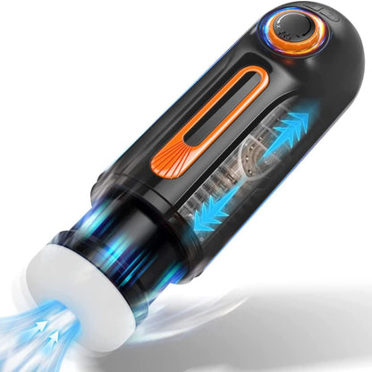 10 Niveaux de Poussée 10 Niveaux de Vibration 3 Niveaux d'Aspiration Chauffant Masturbateur Masculin