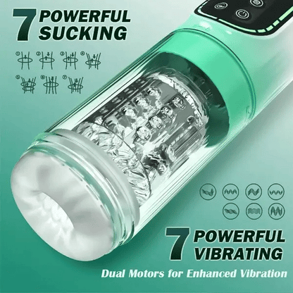Heaven - 7 Frequency Powerful Suction & Tongue Licking Male Stroker 5-in-1 Thrusting & Rotating Male Sex Toy