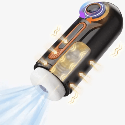10 Niveaux de Poussée 10 Niveaux de Vibration 3 Niveaux d'Aspiration Chauffant Masturbateur Masculin