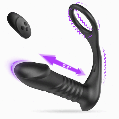 Buyging™ 10 vibromasseur anal télécommandé vibrant et poussant