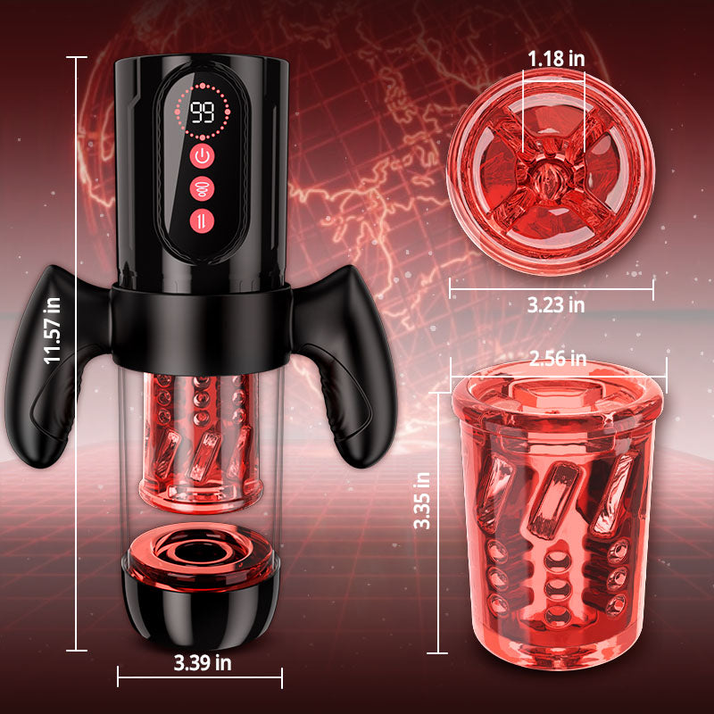 Terminator - Telescopic Rotating Male Masturbator - 9 Modes Sucking Thrusting with Handle