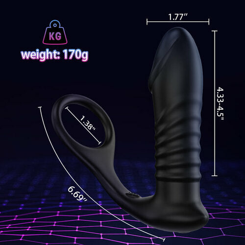 Buyging™ 10 vibromasseur anal télécommandé vibrant et poussant