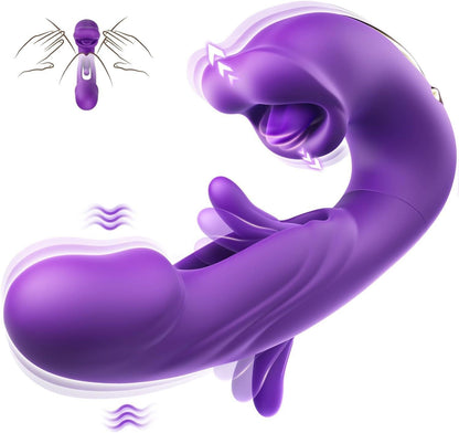 💥Nouveau en vente 2026 💞Vibromasseur point G pour femme, avec 7 modes de vibration claquant et 5 modes de léchage/succion.