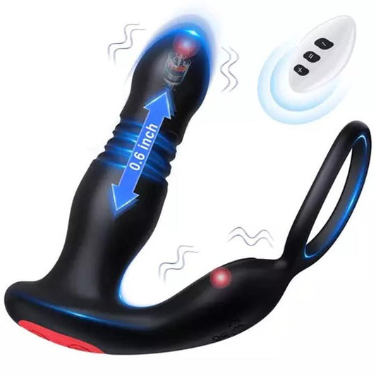 Télécommande 3-EN-1 7 Vibrations 7 Poussées Masseur de Prostate