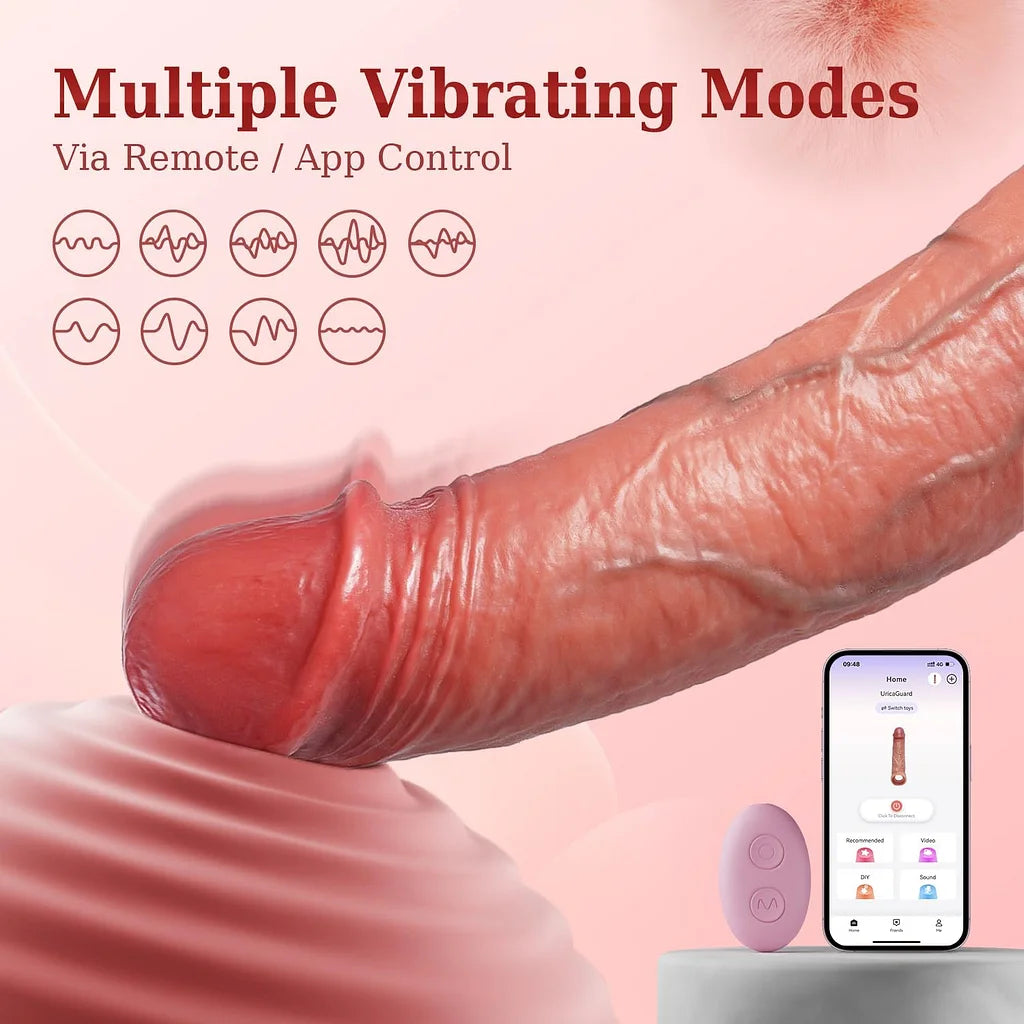 👑Best-Seller👑Marcus - 9 Mode Vibrating App Remote Controlled Penis Extender Sleeve with Cock Ring
