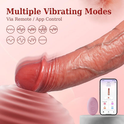 👑Best-Seller👑Marcus - 9 Mode Vibrating App Remote Controlled Penis Extender Sleeve with Cock Ring