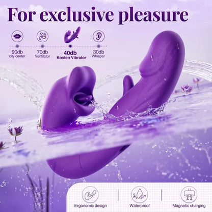 💥Nouveau en vente 2026 💞Vibromasseur point G pour femme, avec 7 modes de vibration claquant et 5 modes de léchage/succion.