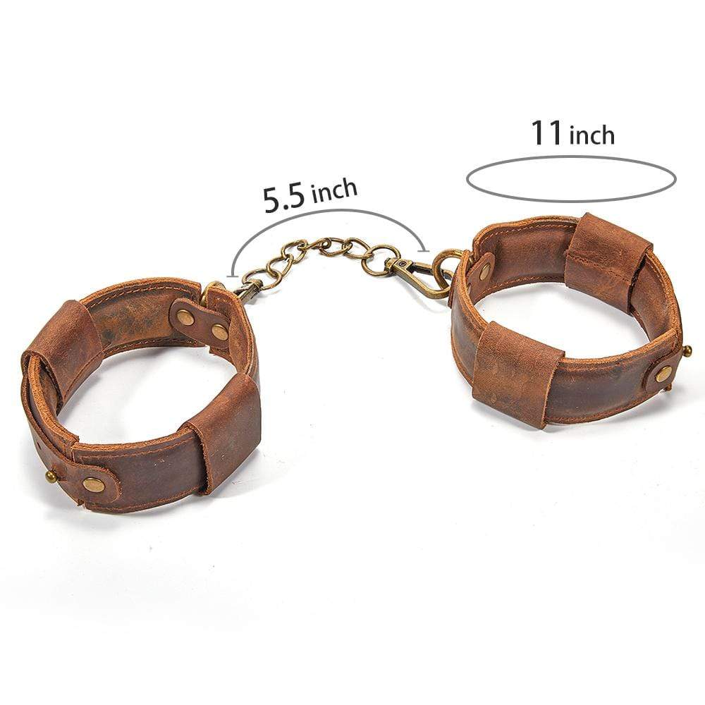 Bracelets de cheville réglables en cuir marron Jouet SM