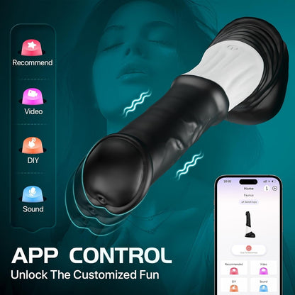 Buyging™ App & Gros Godemichet Monstre Télécommandé avec 7 Modes de Poussée et 7 Modes de Vibration 30cm