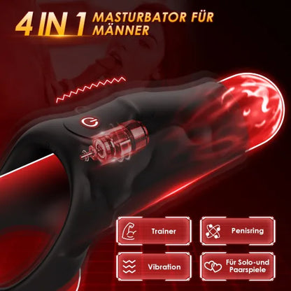 😍Manchon pénien vibrant 4-en-1 – Améliorez votre plaisir sexuel💖