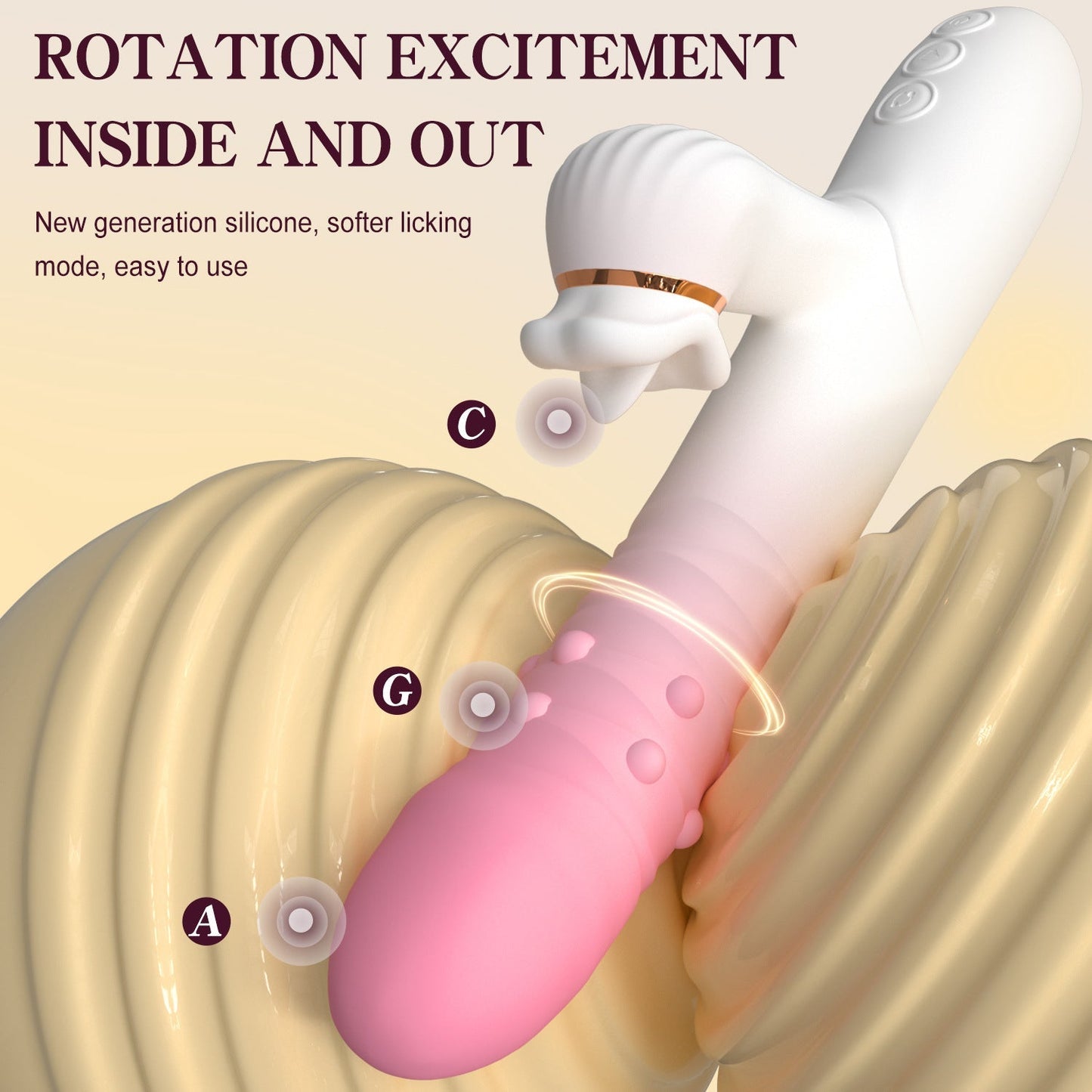 Rabbit - 360° Rotating Ball 7-Speed Extendable G-Spot Vibrator with 7 Intensity Settings